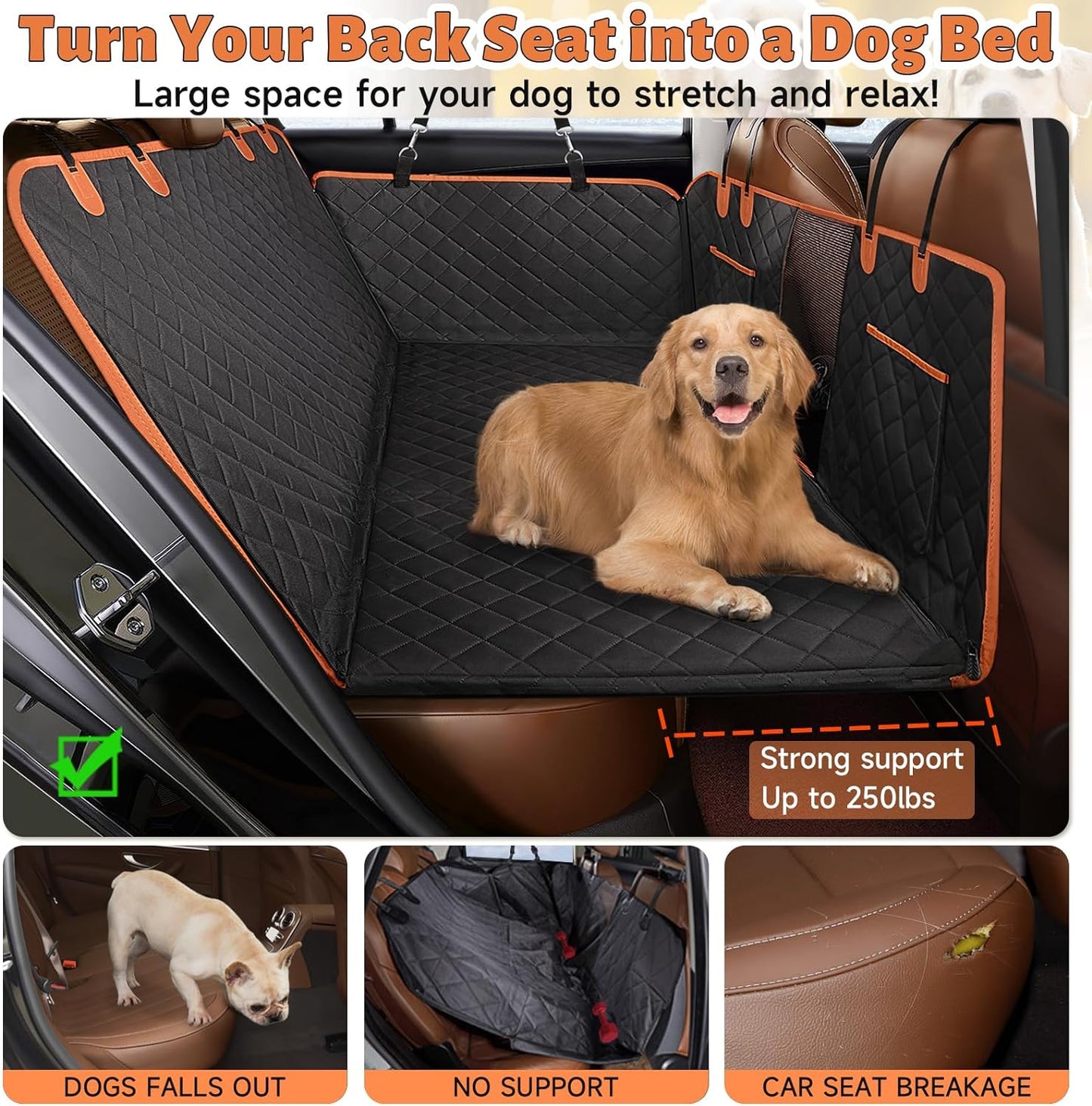 Hard Bottom Dog Car Seat Cover