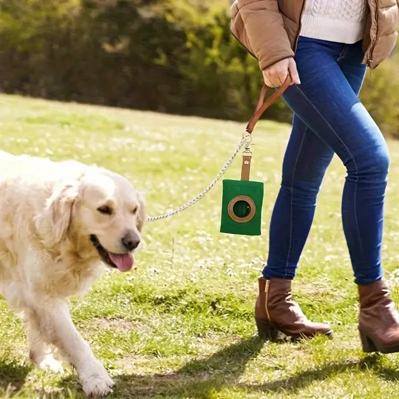 Felt dispenser for dog waste bags