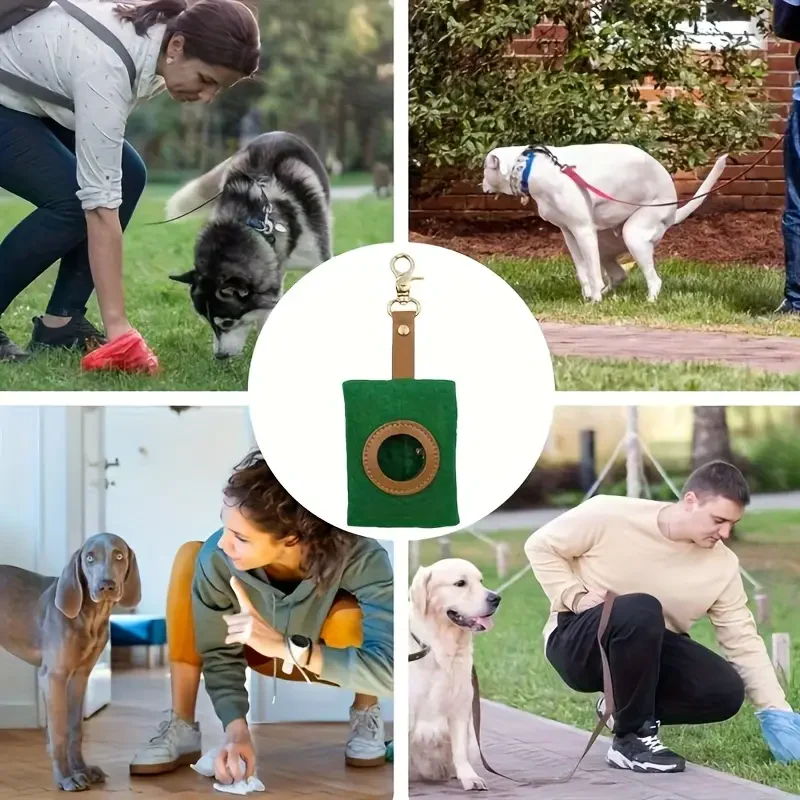 Felt dispenser for dog waste bags