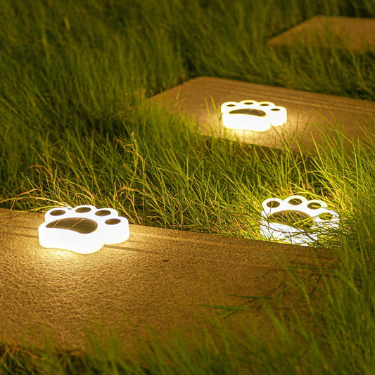 Wireless Solar Paw Print Garden Lights