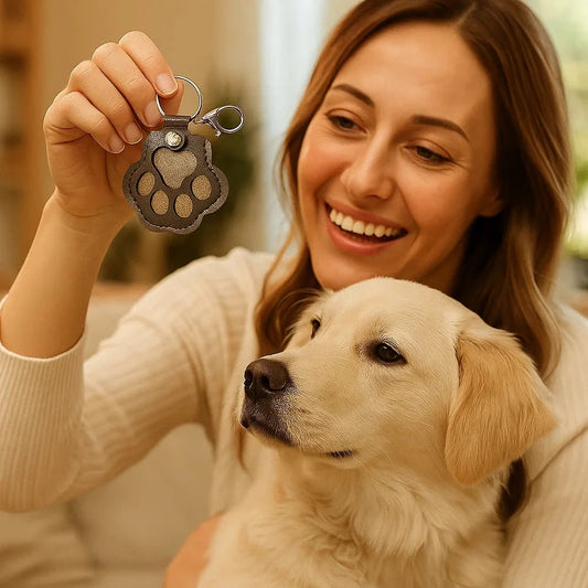 Animal Hair Leather Key Ring