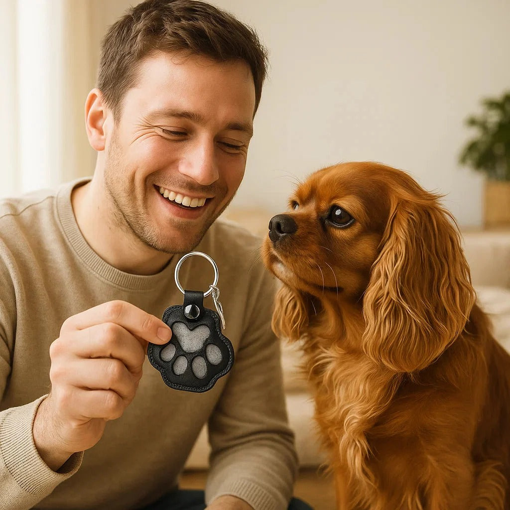 Animal Hair Leather Key Ring