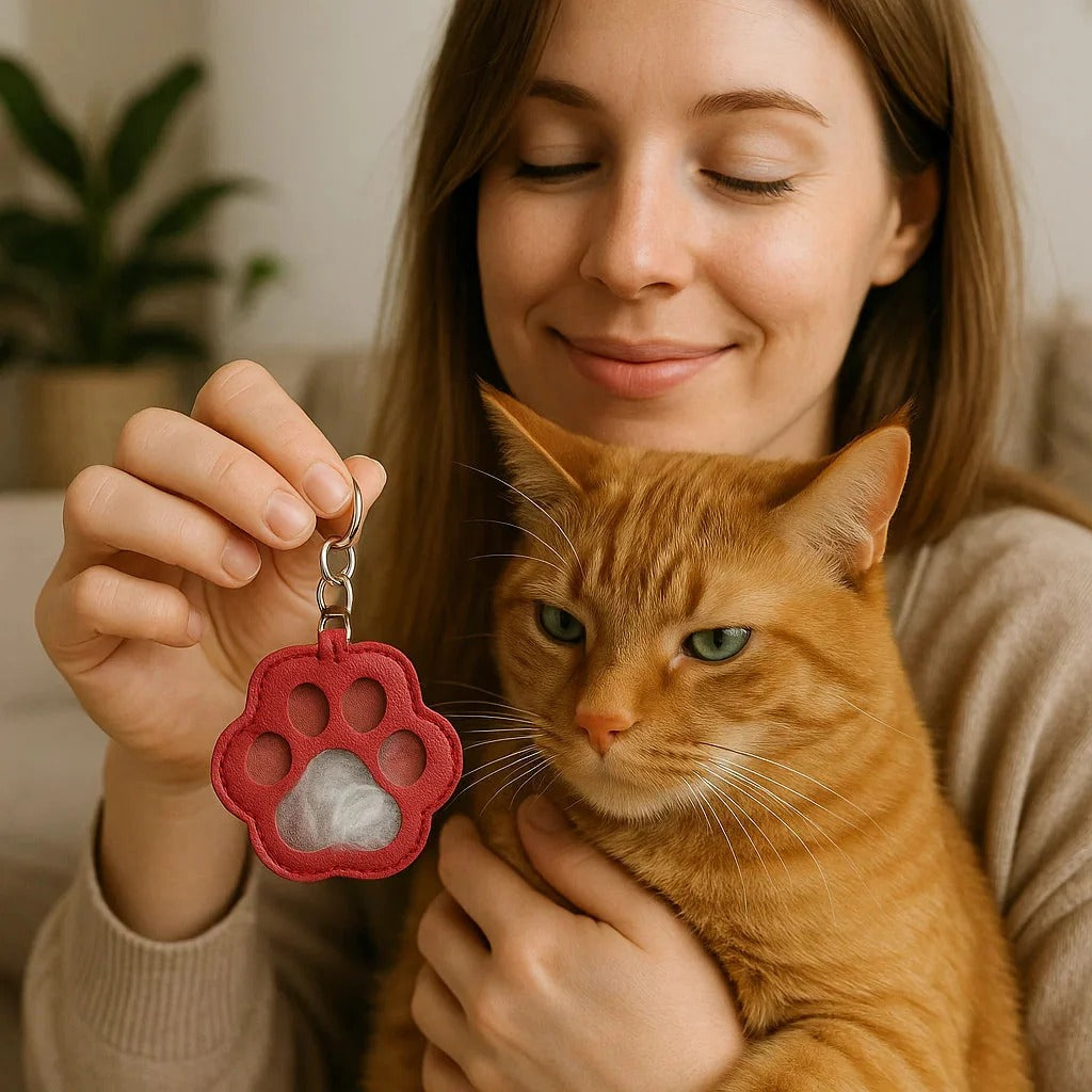 Animal Hair Leather Key Ring