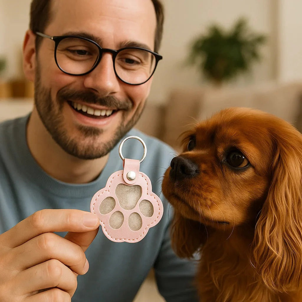 Animal Hair Leather Key Ring