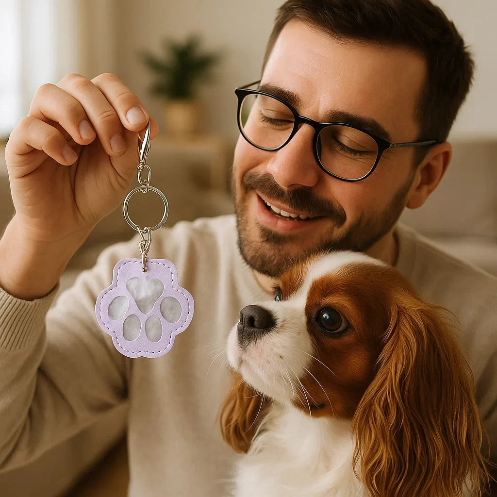 Animal Hair Leather Key Ring