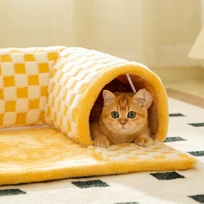 Plush 2-in-1 Cat Tunnel Bed